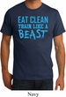 Mens Fitness Shirt Eat Clean Train Like a Beast Organic Tee T-Shirt