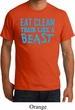 Mens Fitness Shirt Eat Clean Train Like a Beast Organic Tee T-Shirt