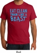 Mens Fitness Shirt Eat Clean Train Like a Beast Organic Tee T-Shirt