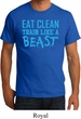Mens Fitness Shirt Eat Clean Train Like a Beast Organic Tee T-Shirt