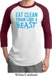 Mens Fitness Shirt Eat Clean Train Like a Beast Raglan Tee T-Shirt