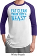 Mens Fitness Shirt Eat Clean Train Like a Beast Raglan Tee T-Shirt