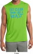 Mens Fitness Shirt Eat Clean Train Like a Beast Sleeveless Moisture Wicking Tee T-Shirt