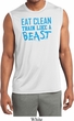 Mens Fitness Shirt Eat Clean Train Like a Beast Sleeveless Moisture Wicking Tee T-Shirt
