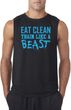 Mens Fitness Shirt Eat Clean Train Like a Beast Sleeveless Tee T-Shirt
