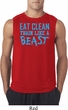 Mens Fitness Shirt Eat Clean Train Like a Beast Sleeveless Tee T-Shirt