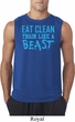 Mens Fitness Shirt Eat Clean Train Like a Beast Sleeveless Tee T-Shirt