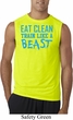 Mens Fitness Shirt Eat Clean Train Like a Beast Sleeveless Tee T-Shirt
