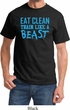 Mens Fitness Shirt Eat Clean Train Like a Beast Tee T-Shirt