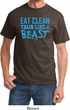 Mens Fitness Shirt Eat Clean Train Like a Beast Tee T-Shirt