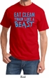 Mens Fitness Shirt Eat Clean Train Like a Beast Tee T-Shirt
