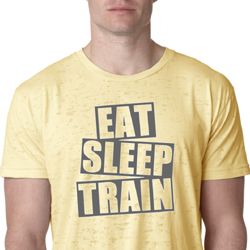 Mens Fitness Shirt Eat Sleep Train Burnout Tee T-Shirt Mens Fitness Shirt Eat Sleep Train Burnout Tee T-Shirt