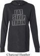 Mens Fitness Shirt Eat Sleep Train Lightweight Hoodie Tee
