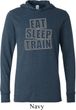 Mens Fitness Shirt Eat Sleep Train Lightweight Hoodie Tee