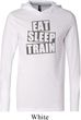 Mens Fitness Shirt Eat Sleep Train Lightweight Hoodie Tee