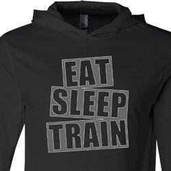 Mens Fitness Shirt Eat Sleep Train Lightweight Hoodie Tee Mens Fitness Shirt Eat Sleep Train Lightweight Hoodie Tee