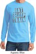 Mens Fitness Shirt Eat Sleep Train Long Sleeve Tee