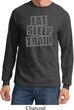 Mens Fitness Shirt Eat Sleep Train Long Sleeve Tee