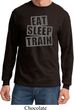 Mens Fitness Shirt Eat Sleep Train Long Sleeve Tee