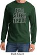 Mens Fitness Shirt Eat Sleep Train Long Sleeve Tee