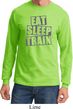 Mens Fitness Shirt Eat Sleep Train Long Sleeve Tee