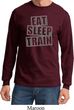 Mens Fitness Shirt Eat Sleep Train Long Sleeve Tee