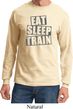 Mens Fitness Shirt Eat Sleep Train Long Sleeve Tee