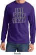Mens Fitness Shirt Eat Sleep Train Long Sleeve Tee