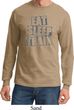 Mens Fitness Shirt Eat Sleep Train Long Sleeve Tee