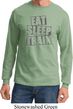 Mens Fitness Shirt Eat Sleep Train Long Sleeve Tee