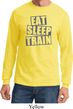 Mens Fitness Shirt Eat Sleep Train Long Sleeve Tee