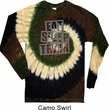 Mens Fitness Shirt Eat Sleep Train Long Sleeve Tie Dye Tee T-shirt