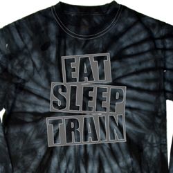 Mens Fitness Shirt Eat Sleep Train Long Sleeve Tie Dye Tee T-shirt Mens Fitness Shirt Eat Sleep Train Long Sleeve Tie Dye Tee T-shirt