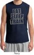 Mens Fitness Shirt Eat Sleep Train Muscle Tee T-Shirt