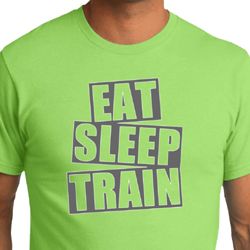 Mens Fitness Shirt Eat Sleep Train Organic Tee T-Shirt Mens Fitness Shirt Eat Sleep Train Organic Tee T-Shirt