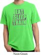 Mens Fitness Shirt Eat Sleep Train Pigment Dyed Tee T-Shirt
