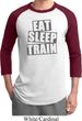 Mens Fitness Shirt Eat Sleep Train Raglan Tee T-Shirt