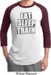 Mens Fitness Shirt Eat Sleep Train Raglan Tee T-Shirt