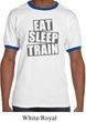 Mens Fitness Shirt Eat Sleep Train Ringer Tee T-Shirt