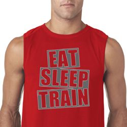 Mens Fitness Shirt Eat Sleep Train Sleeveless Tee T-Shirt Mens Fitness Shirt Eat Sleep Train Sleeveless Tee T-Shirt