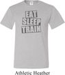 Mens Fitness Shirt Eat Sleep Train Tall Tee T-Shirt