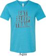 Mens Fitness Shirt Eat Sleep Train Tri Blend V-neck Tee