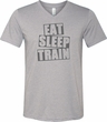 Mens Fitness Shirt Eat Sleep Train Tri Blend V-neck Tee