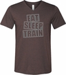 Mens Fitness Shirt Eat Sleep Train Tri Blend V-neck Tee