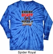 Mens Fitness Shirt Every Beast Long Sleeve Tie Dye Tee T-shirt