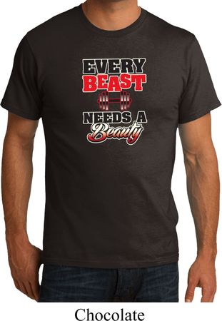 Mens Fitness Shirt Every Beast Needs A Beauty Organic Tee T-Shirt