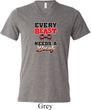Mens Fitness Shirt Every Beast Tri Blend V-neck Tee T-Shirt