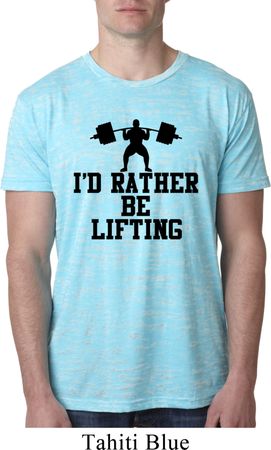 Mens Fitness Shirt I Rather Be Lifting Burnout Tee T-Shirt