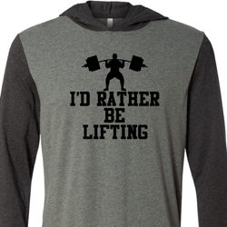 Mens Fitness Shirt I Rather Be Lifting Lightweight Hoodie Tee Mens Fitness Shirt I Rather Be Lifting Lightweight Hoodie Tee