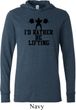 Mens Fitness Shirt I Rather Be Lifting Lightweight Hoodie Tee